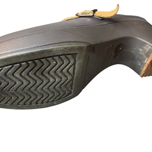 CROCS | Women's Sarah Dark Brown Mules Clogs with Tan Strap | Sz 10 - Picture 10 of 10